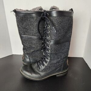 Women's UGG Elvira Wool Zip Up Winter Cold Weather Shin Boots SZ 5.5